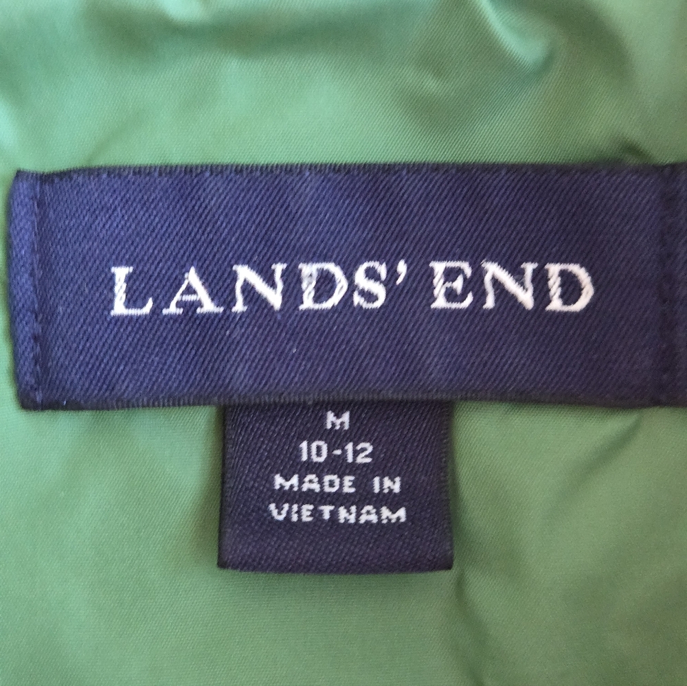 Lands' End  Blue Quilted PrimaLoft Jacket with Green Lining Med. - Picture 6 of 8